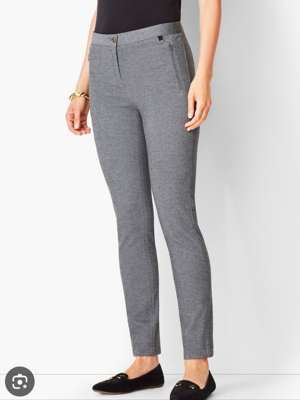 Talbots Womens Petite Size 10 Gray Soho Five-Pocket Jegging Pant .